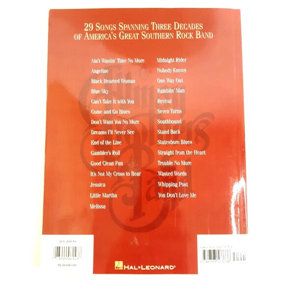 Allman Brothers Band Piano Vocal Guitar Songbook 29 Best Hal Leonard - Picture 3 of 3